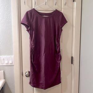 Purple body con maternity dress.